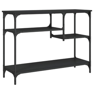 Schwarzer Konsolentisch mit Ablagen 100x35x75 cm