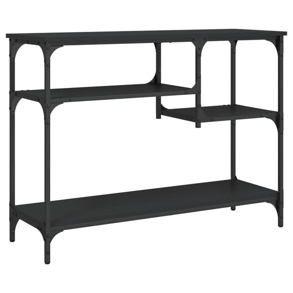 Schwarzer Konsolentisch mit Ablagen 100x35x75 cm