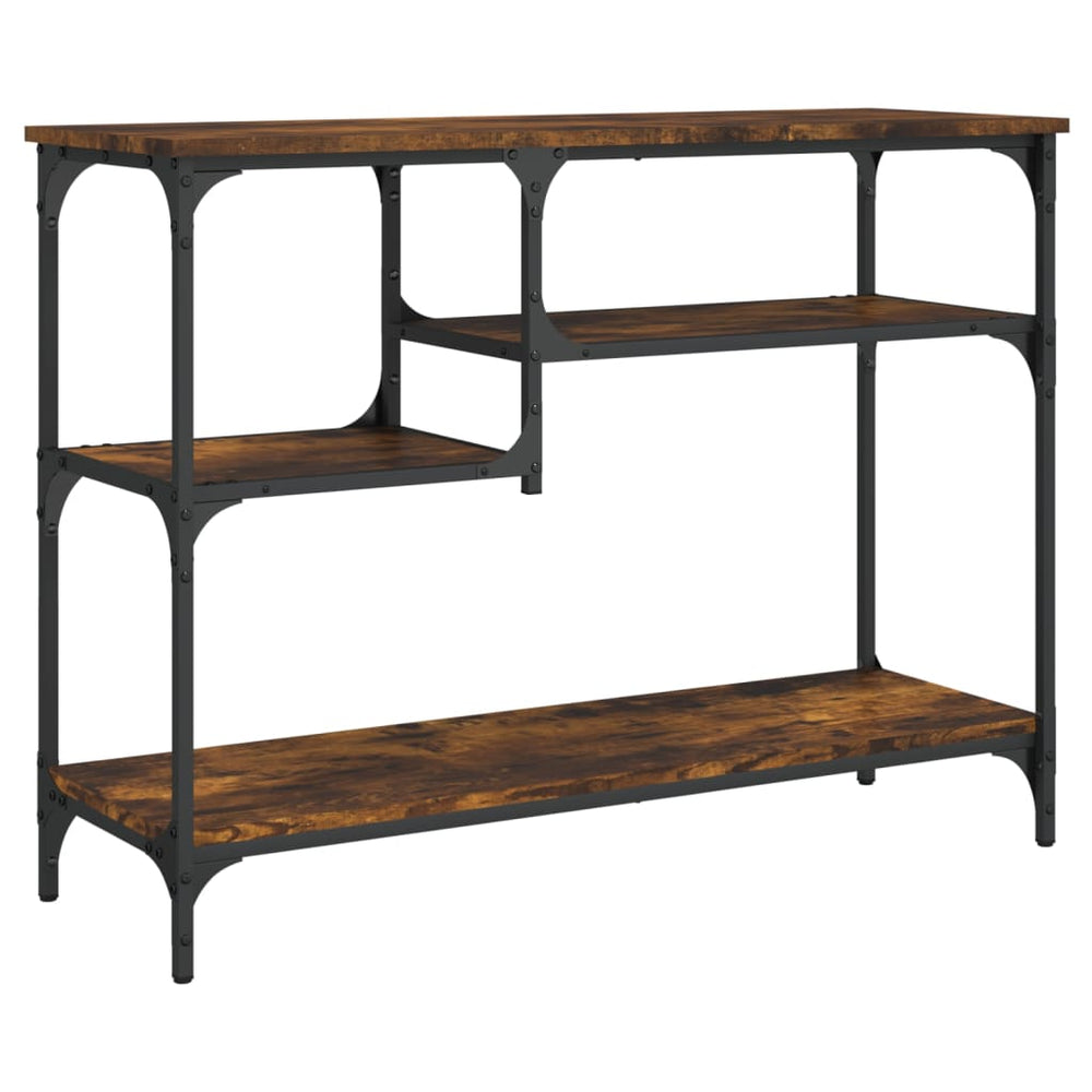 vidaXL Console avec étagères Chêne fumé 100x35x75 cm