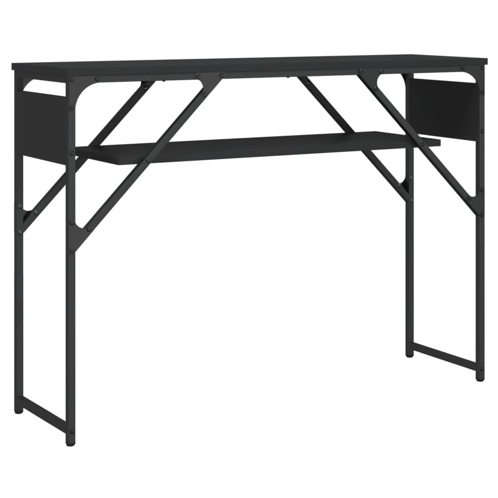 vidaXL Console Table with Shelf Black 105x30x75cm Engineered Wood