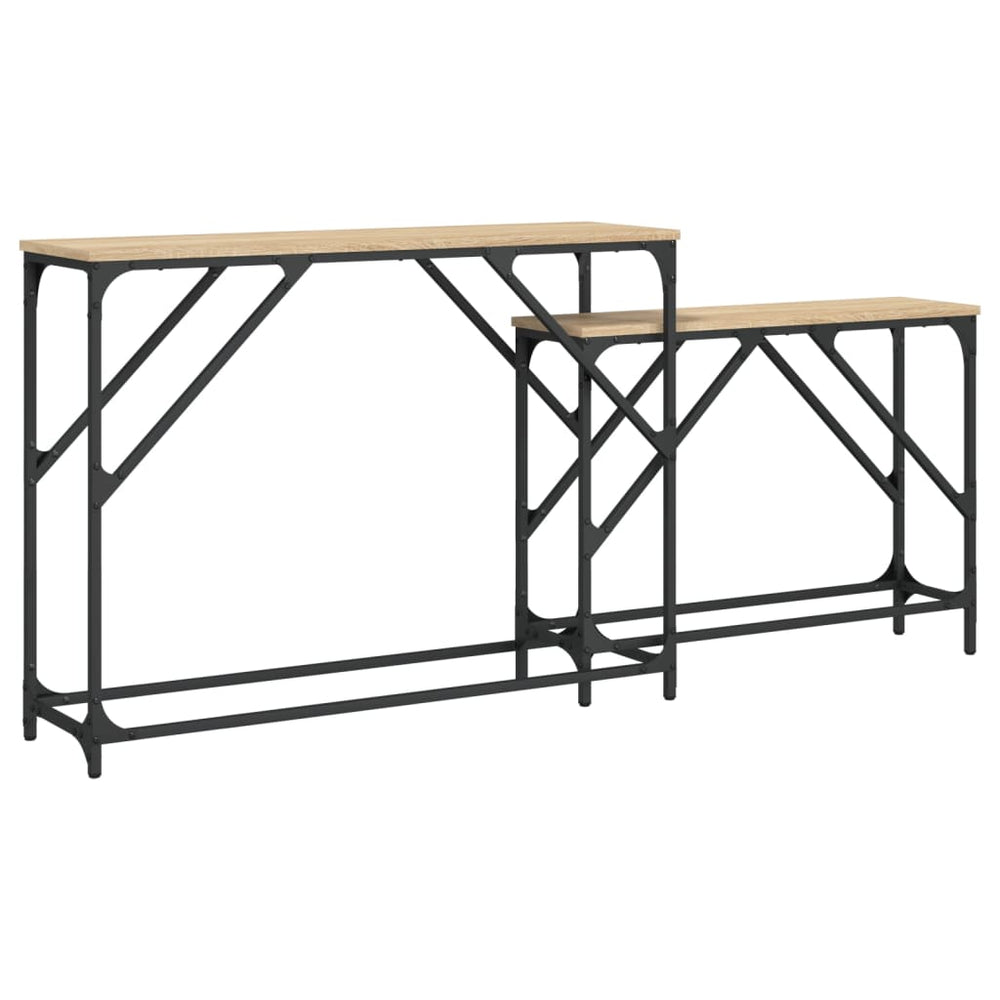 vidaXL Tables console 2 pcs Aggloméré chêne Sonoma