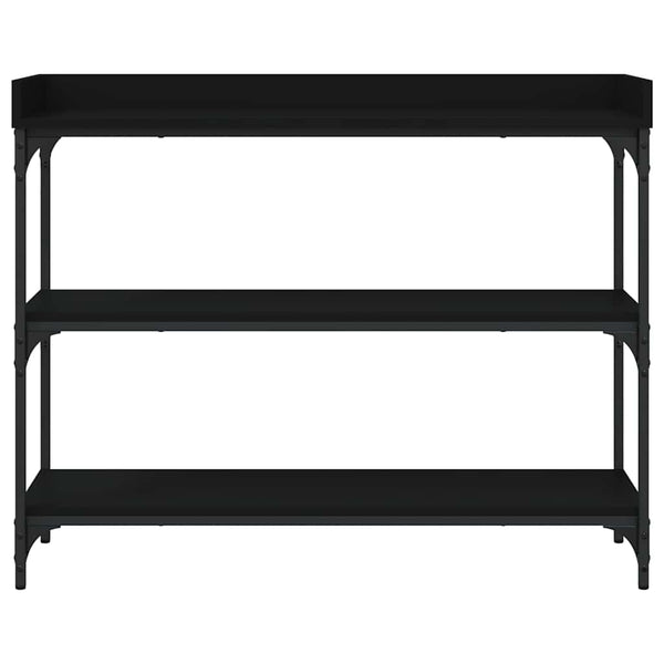 Schwarzer Konsolentisch mit Ablagen, 100 cm
