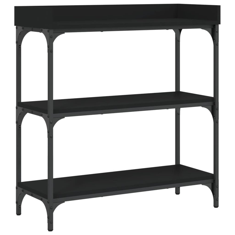 vidaXL Console avec étagères Noir 75x30x80 cm