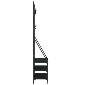 Kleiderständer mit Schuhablage, Schwarz, 90 cm