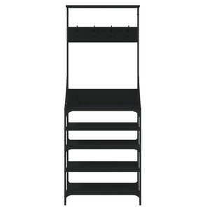 Kleiderständer mit Schuhablage Schwarz 184cm