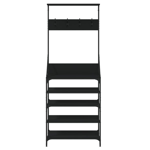 Kleiderständer mit Schuhablage Schwarz 184cm