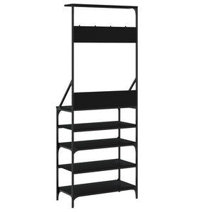 Kleiderständer mit Schuhablage Schwarz 184cm
