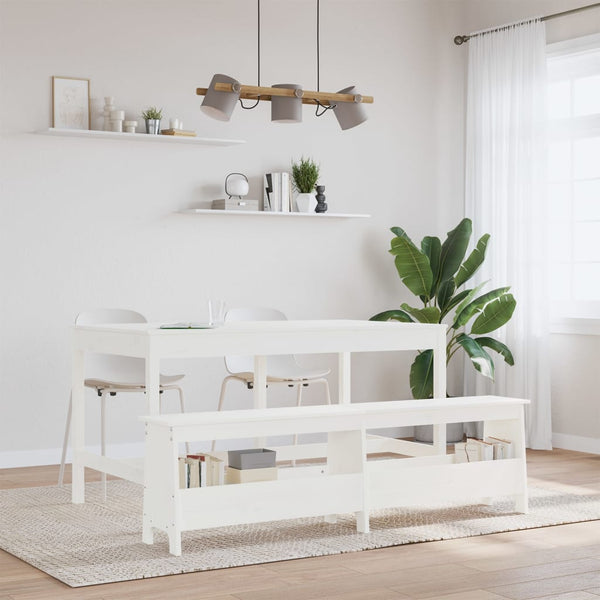 Weiße Flurbank Kiefer Massivholz 160cm