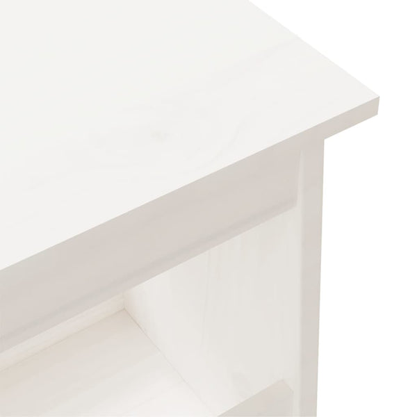 Weiße Flurbank Kiefer Massivholz 160cm