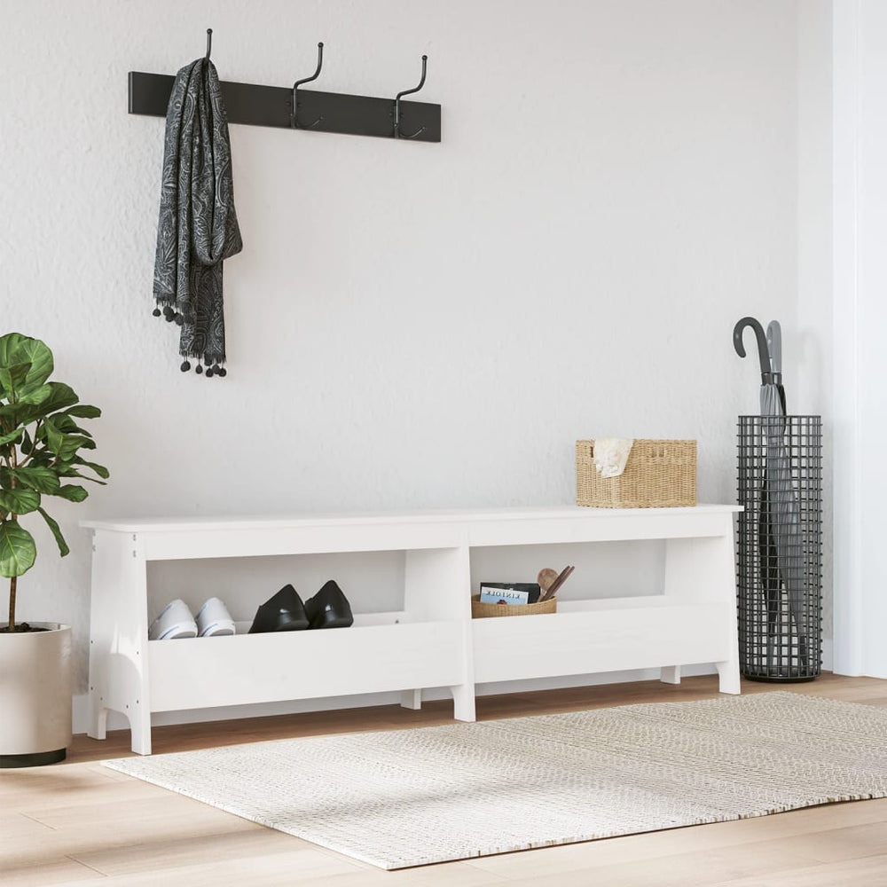 Weiße Flurbank Kiefer Massivholz 160cm