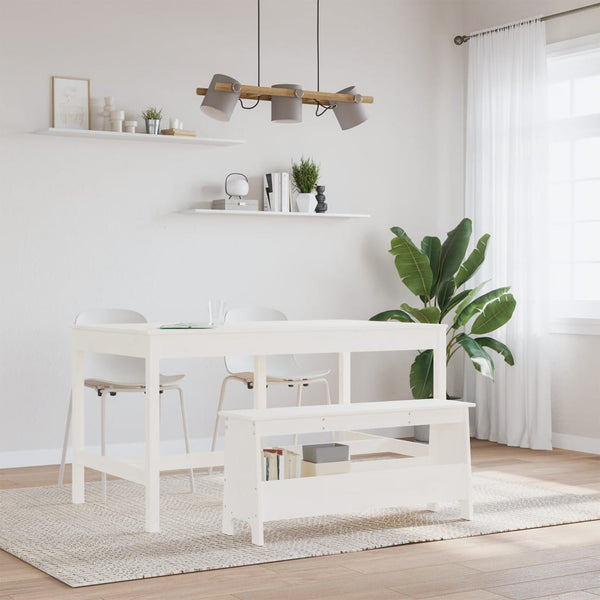 Weiße Flurbank Kiefer Massivholz 100 cm