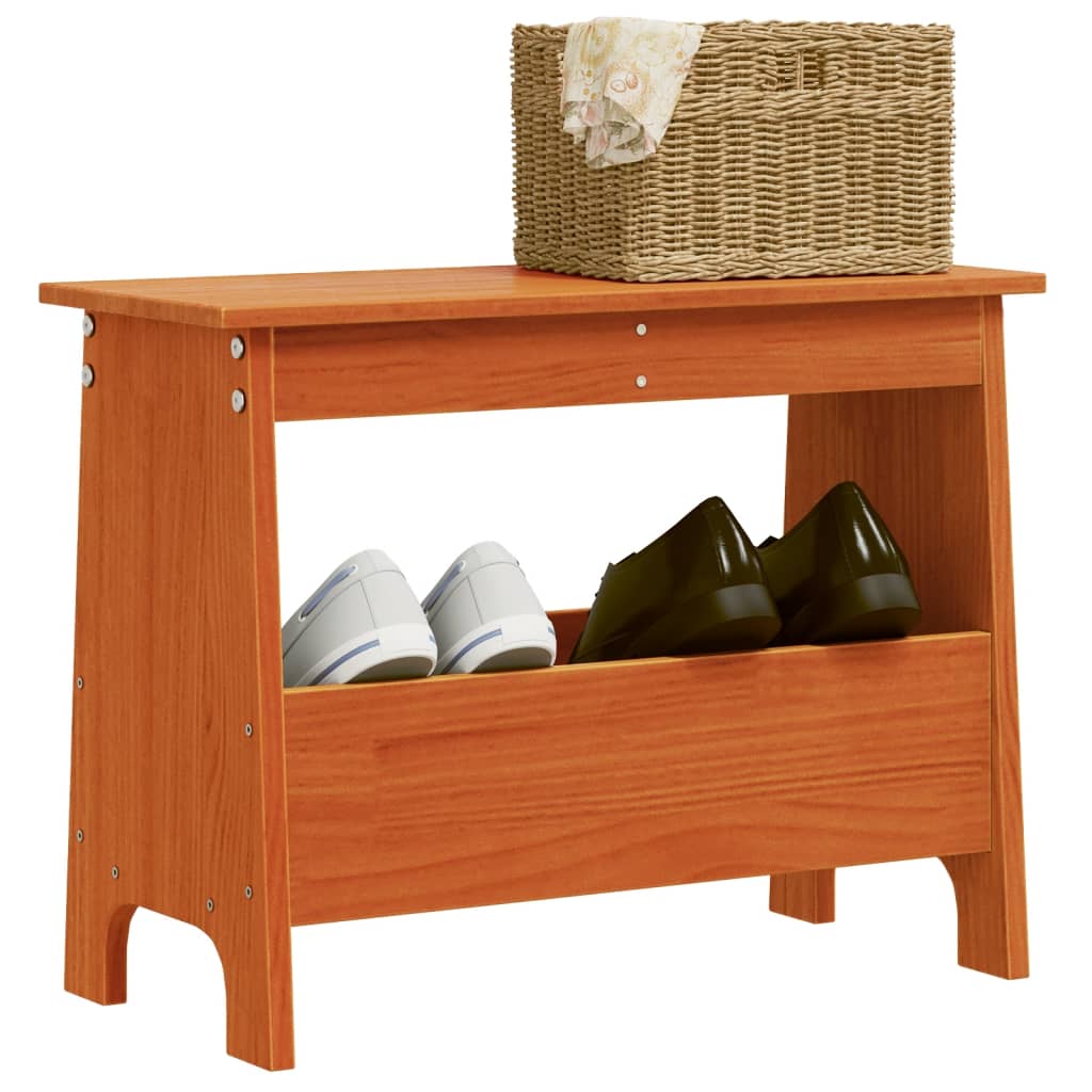 Flurbank Kiefer Massivholz Wachsbraun 60cm