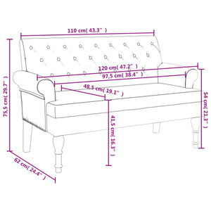 Sitzbank Dunkelbraun mit Rückenlehne 120 cm