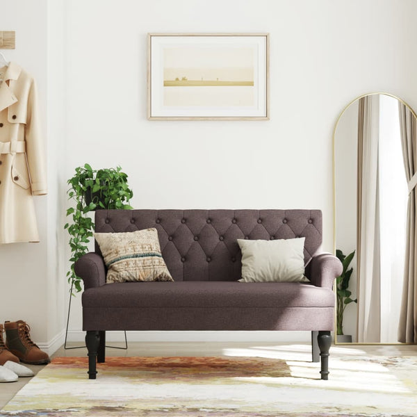 Sitzbank Dunkelbraun mit Rückenlehne 120 cm