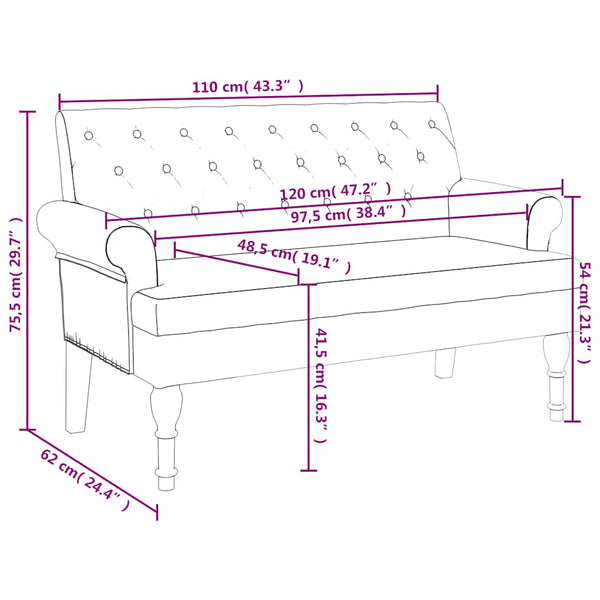 Sitzbank Dunkelgrün mit Rückenlehne 120 cm