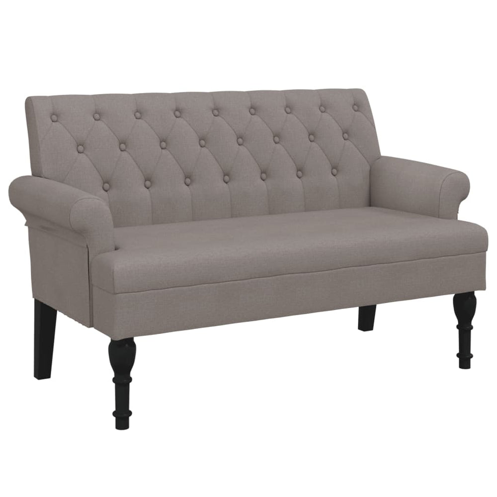 Sitzbank Taupe mit Rückenlehne, 120 cm