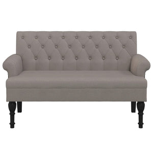 Sitzbank Taupe mit Rückenlehne, 120 cm