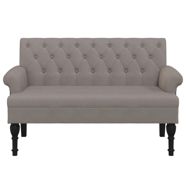 Sitzbank Taupe mit Rückenlehne, 120 cm