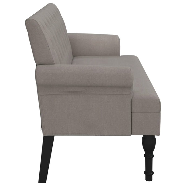 Sitzbank Taupe mit Rückenlehne, 120 cm