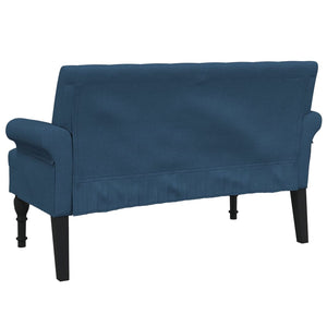 Blaue Sitzbank mit Rückenlehne, 120 cm