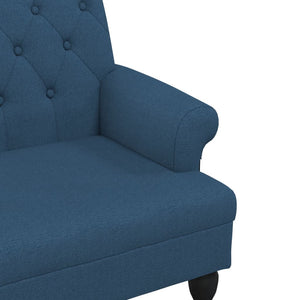 Blaue Sitzbank mit Rückenlehne, 120 cm