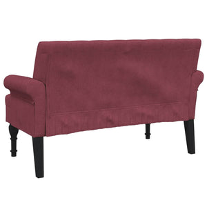 Weinrote Sitzbank mit Rückenlehne, 120 cm