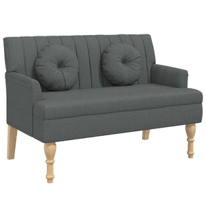 Sitzbank Dunkelgrau mit Kissen 113 cm