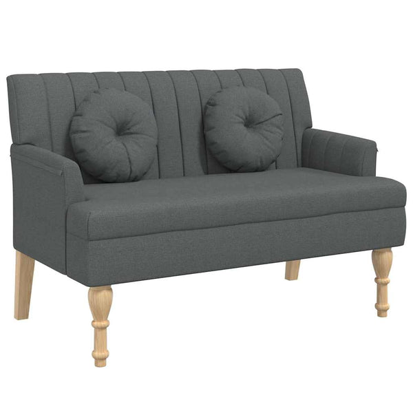 Sitzbank Dunkelgrau mit Kissen 113 cm