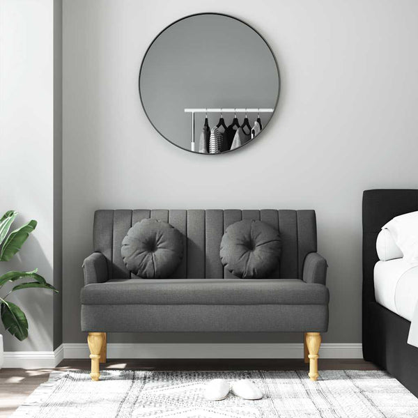 Sitzbank Dunkelgrau mit Kissen 113 cm