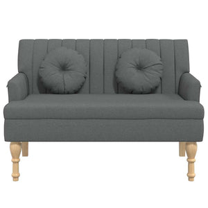 Sitzbank Dunkelgrau mit Kissen 113 cm