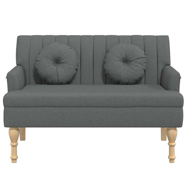 Sitzbank Dunkelgrau mit Kissen 113 cm