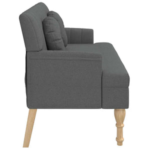 Sitzbank Dunkelgrau mit Kissen 113 cm