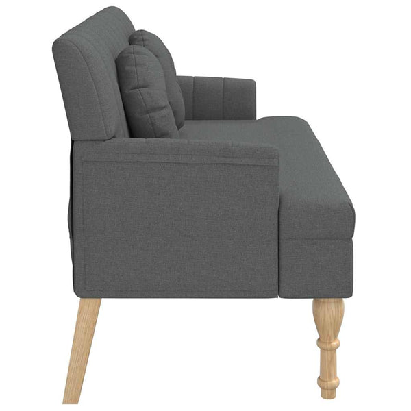 Sitzbank Dunkelgrau mit Kissen 113 cm