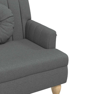 Sitzbank Dunkelgrau mit Kissen 113 cm