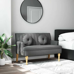 Sitzbank Dunkelgrau mit Kissen 113 cm