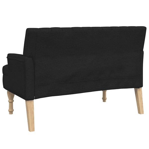 Schwarze Sitzbank mit Kissen, 113 cm