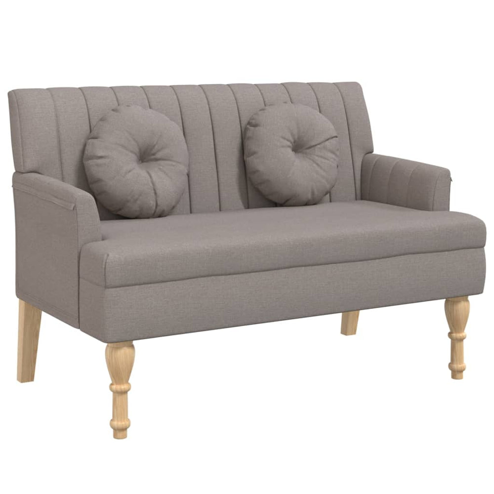 Sitzbank Taupe mit Kissen 113 cm