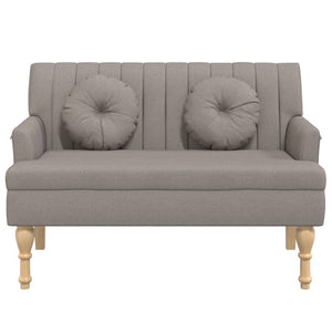 Sitzbank Taupe mit Kissen 113 cm