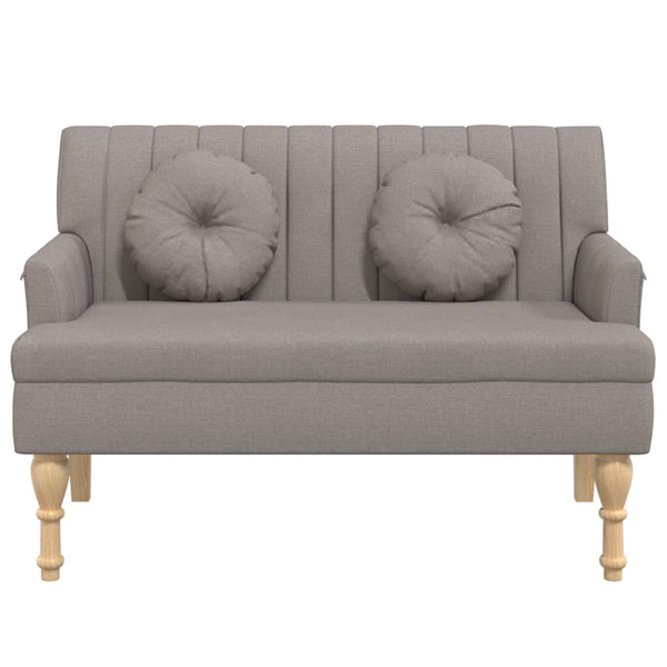 Sitzbank Taupe mit Kissen 113 cm