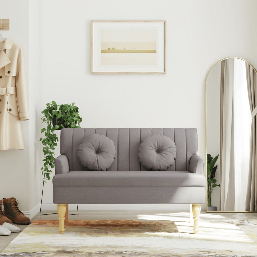 Sitzbank Taupe mit Kissen 113 cm