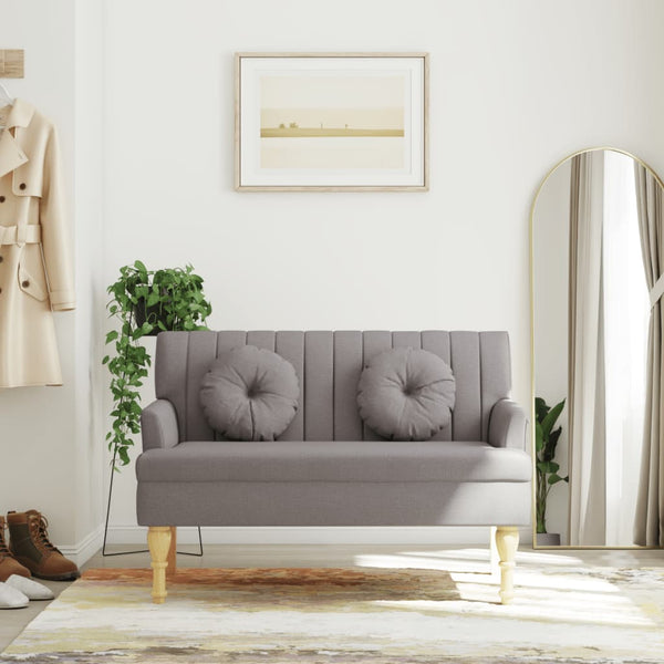 Sitzbank Taupe mit Kissen 113 cm