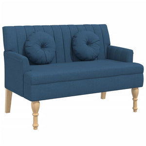 Blaue Sitzbank mit Kissen, 113 cm