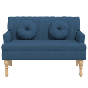 Blaue Sitzbank mit Kissen, 113 cm