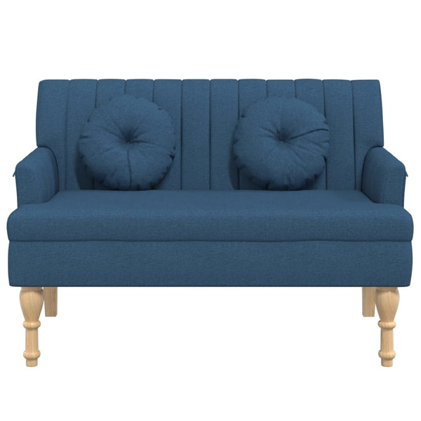 Blaue Sitzbank mit Kissen, 113 cm