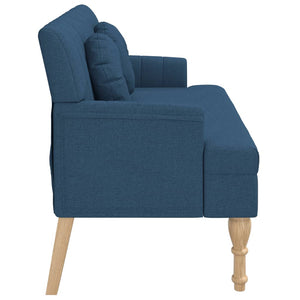 Blaue Sitzbank mit Kissen, 113 cm