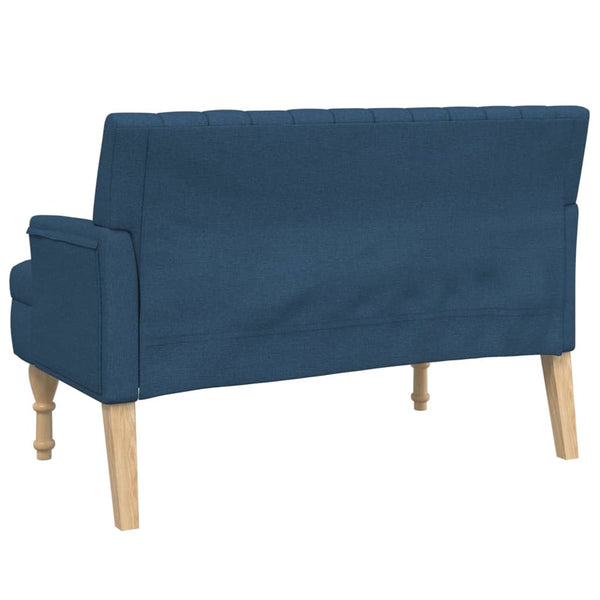 Blaue Sitzbank mit Kissen, 113 cm