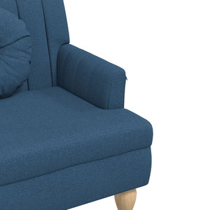Blaue Sitzbank mit Kissen, 113 cm
