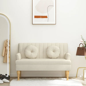 Leinen Sitzbank mit Kissen, 113 cm