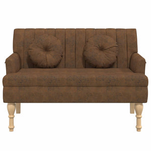 vidaXL Banc avec coussin Marron 113x64,5x75,5 cm Aspect daim