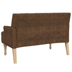 vidaXL Banc avec coussin Marron 113x64,5x75,5 cm Aspect daim